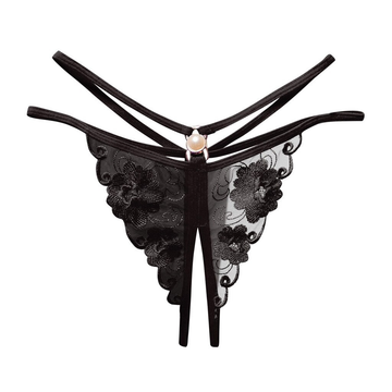 Ladies Transparent Embroidery Briefs / Adult Erotic Lingerie with Lace / Sexy Bikini Panties - EVE's SECRETS